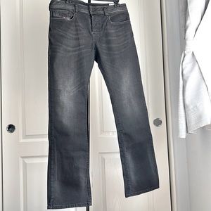 Diesel Men Black Wash Denim Jeans Zatiny size 31 bootcut stretch
